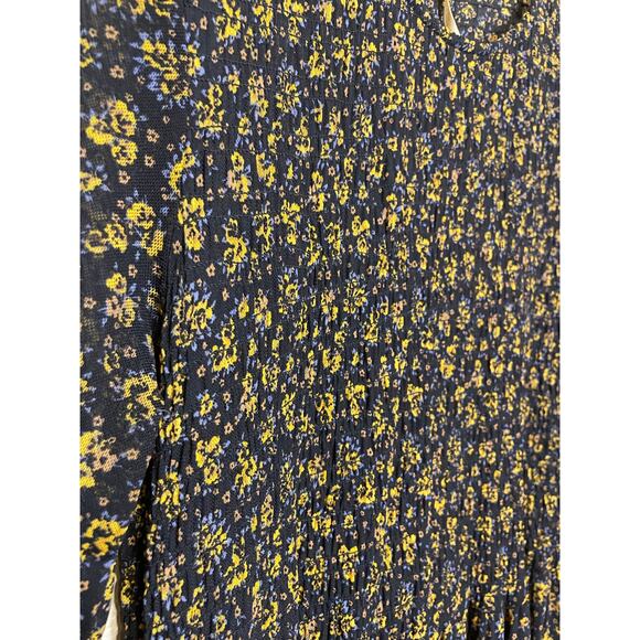 Fee People Hello and Goodbye Mesh Black Floral Long Sleeve Maxi Dress Sm Cottage - Picture 4 of 12